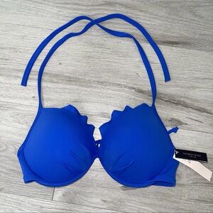 NWT Victorias Secret Swim Sexy Ruffle Bikini Top 34D Padded Resortwear Vacation